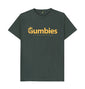 Gumbies Full Logo Dark Grey/Yellow - Unisex Organic Cotton T-Shirt