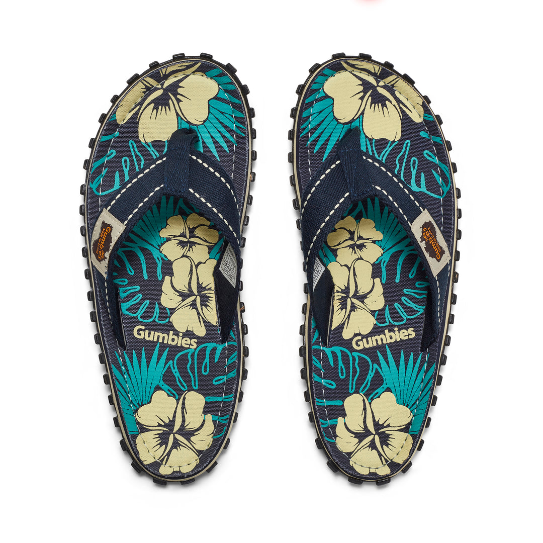 Islander Flip-Flops - Men's - Blue Hibiscus