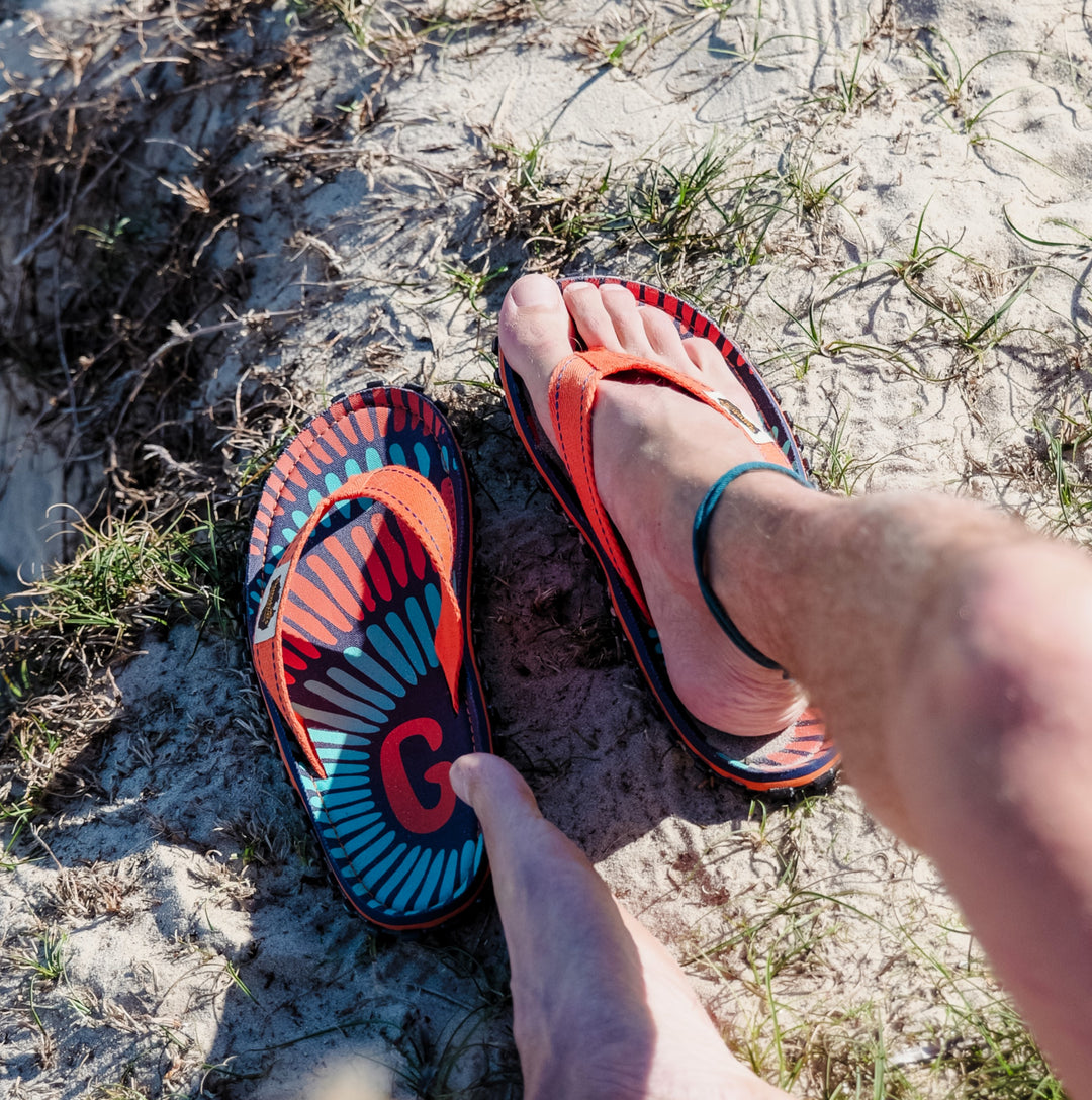 Islander Flip-Flops - Men's - Tangerine Burst
