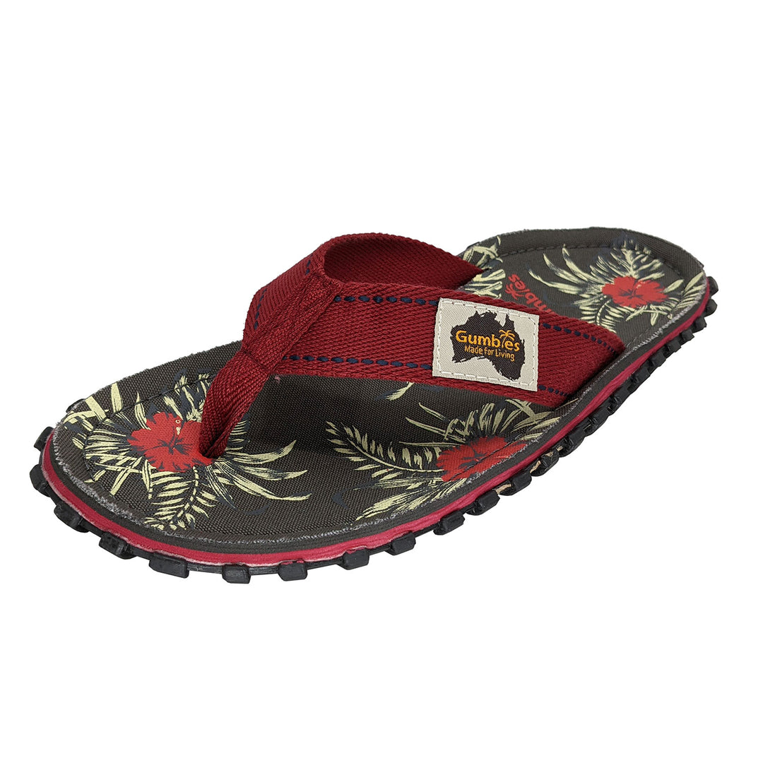 Islander Flip-Flops - Men's - Grey Hibiscus
